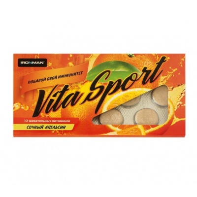 Витамины IRONMAN Жевательные таблетки Vita Sport 12 таб